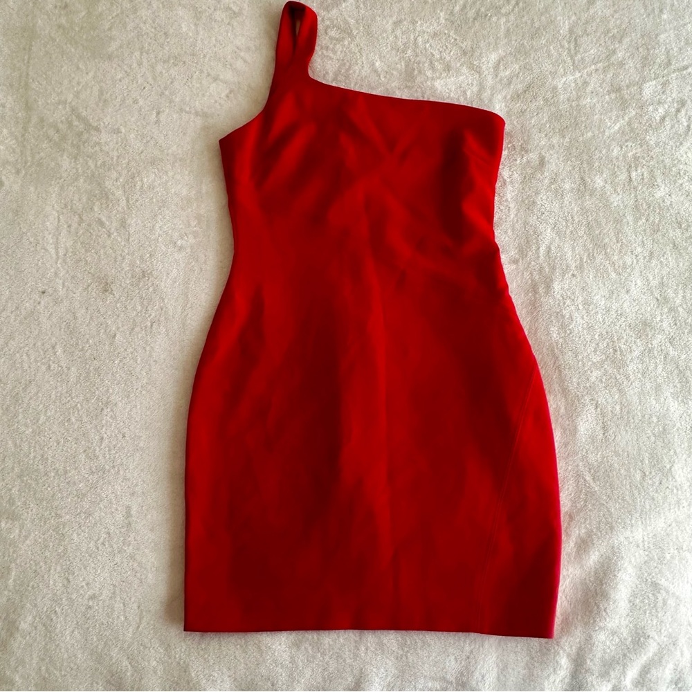 Likely New Year Red One-Shoulder Dress Holiday Prom dress women's small